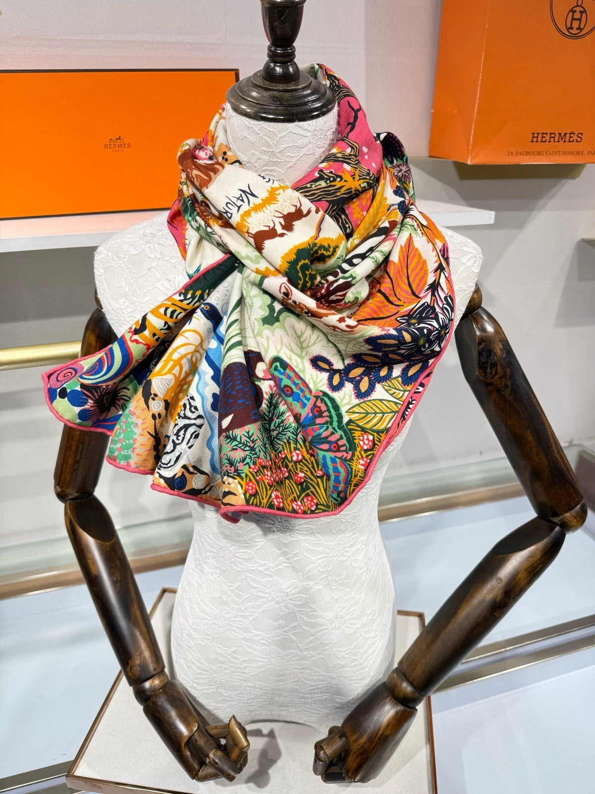 Hermes 2026 Rewilding Nature Scarf 140cm Cashmere Silk 217528