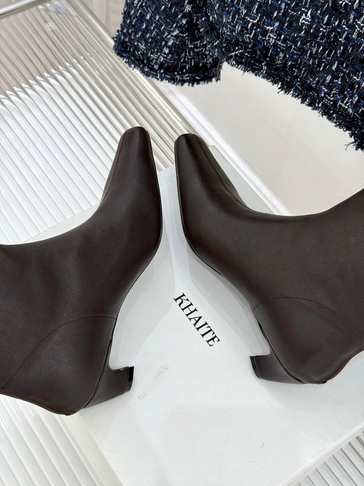 Khaite 26s Arizona Booties 4cm Brown Leather 175077