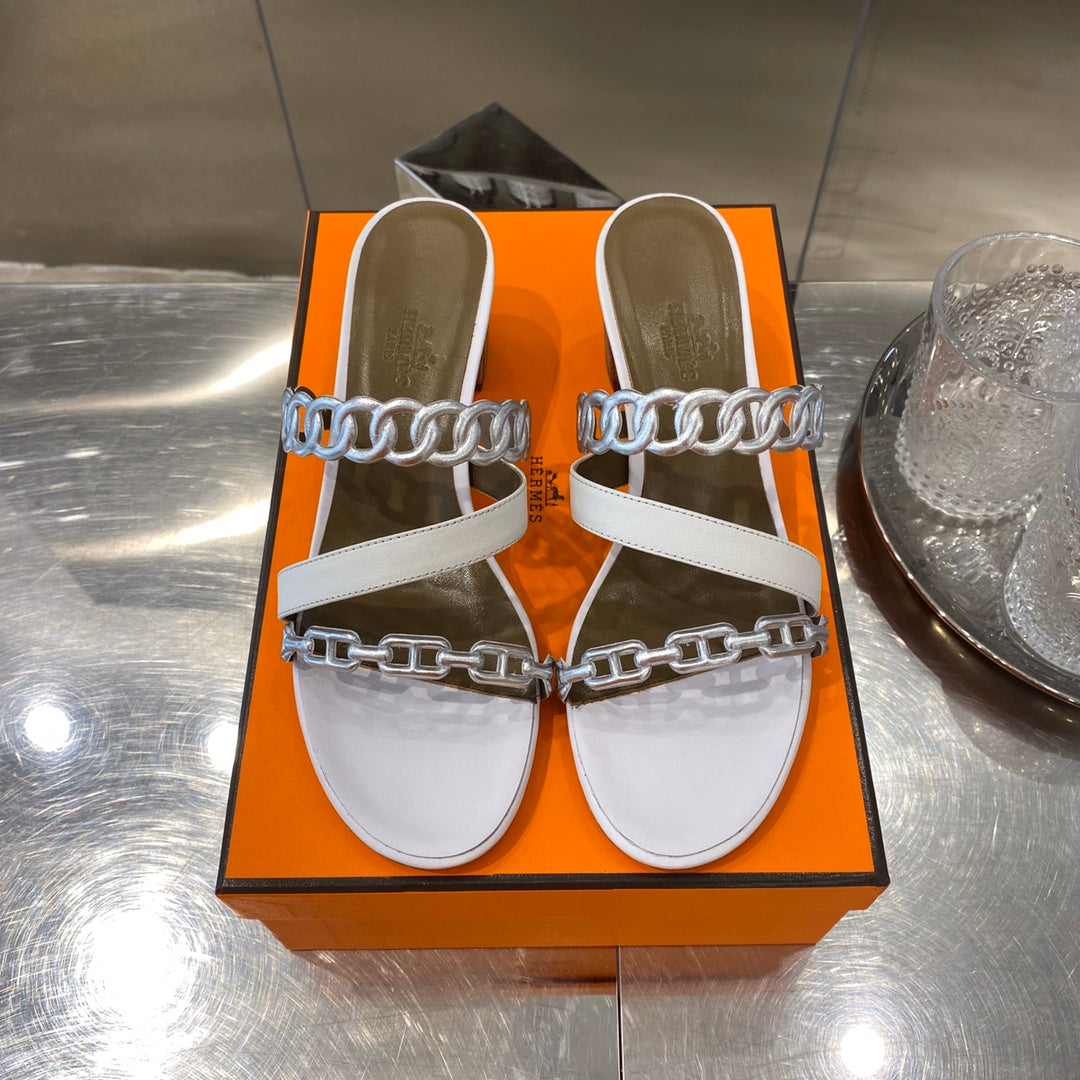 HM Amalfi Sandals 55mm Lavender Gray Sheepskin 546261