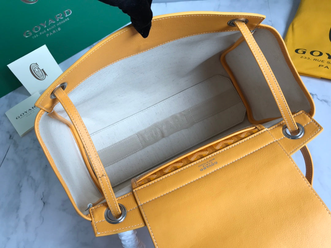 Goyard Rouette Souple Bag 31cm Yellow Canvas & Calfskin