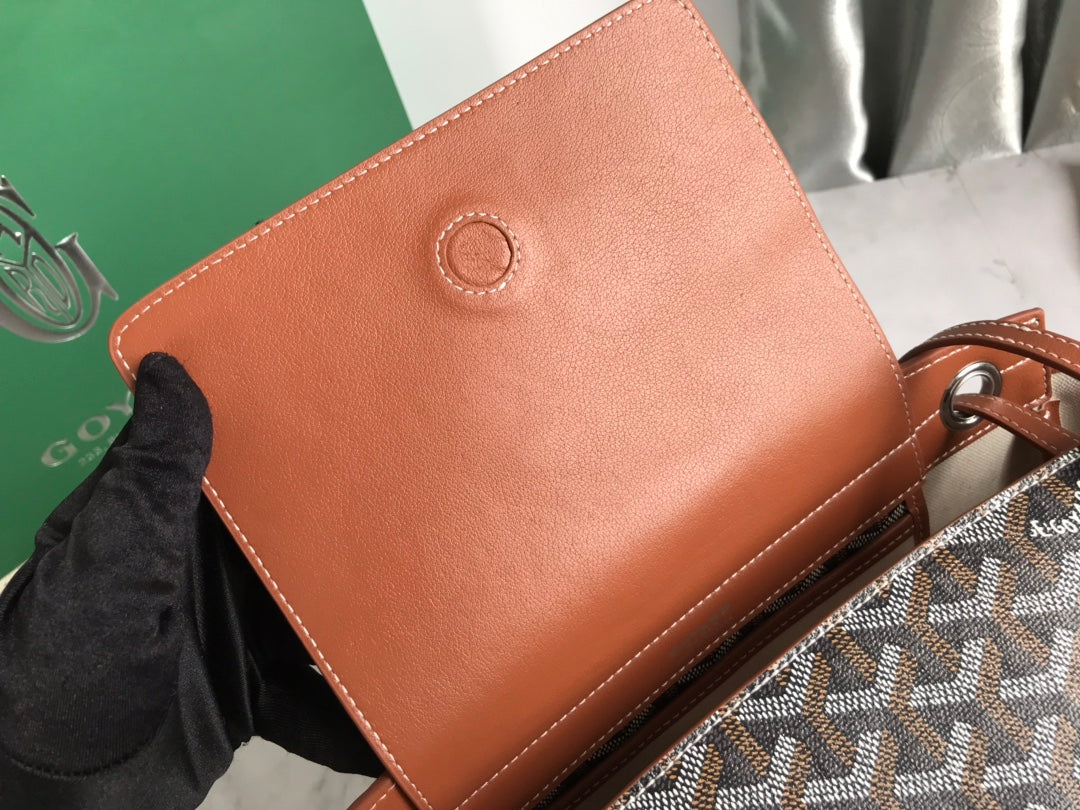 Goyard Rouette Souple Bag 31cm Black Tan Canvas & Calfskin