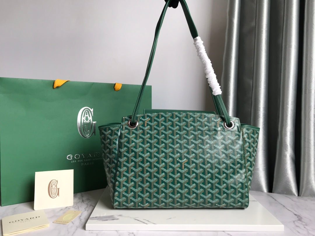Goyard Rouette Souple Bag 31cm Green Canvas & Calfskin