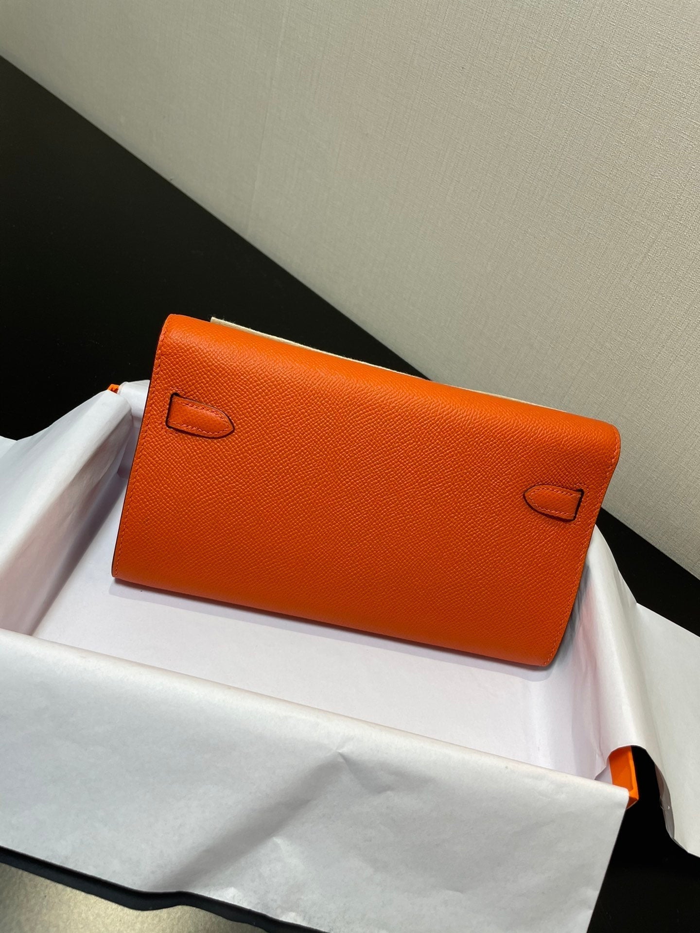 kelly woc 20.5 orange epsom silver hardware