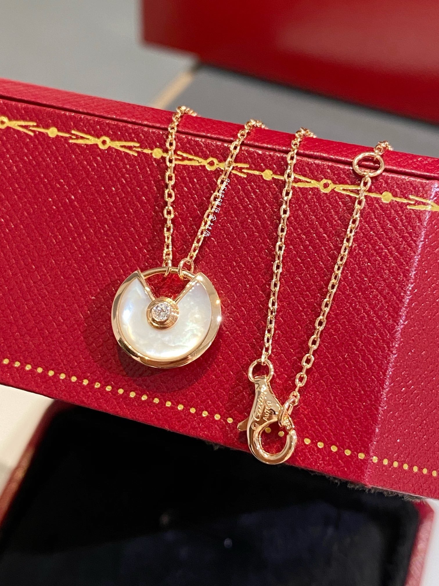 Cartier Necklace Amulette White Pink Gold