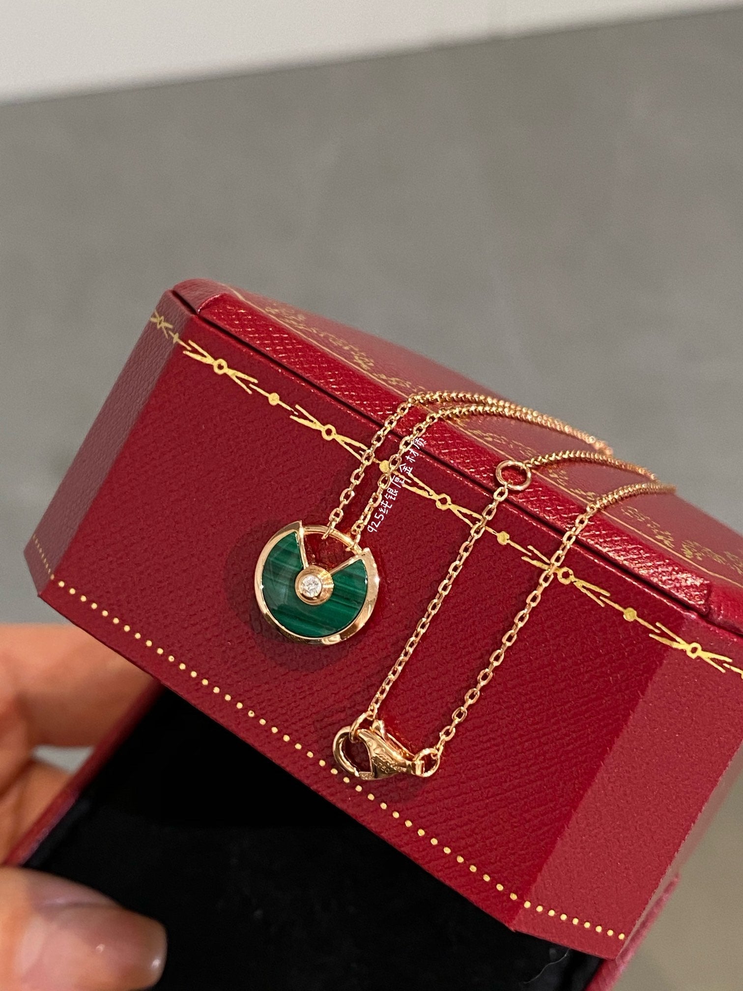 Cartier Necklace Amulette Green Pink Gold