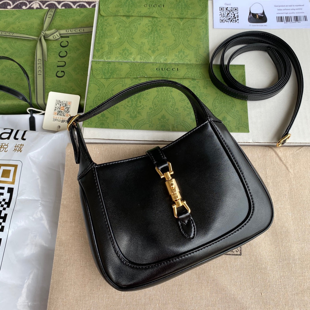 gg jackie mini 19cm black calfskin