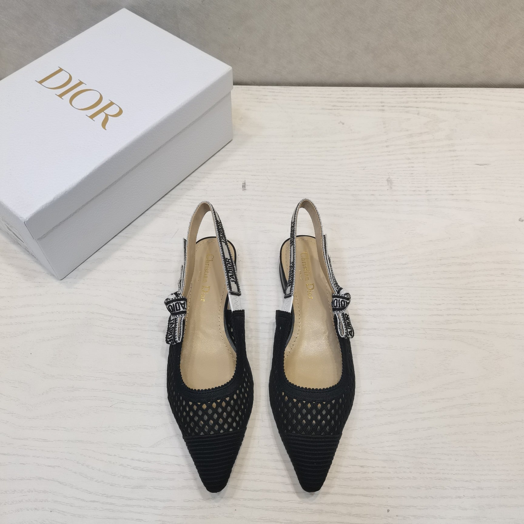 CD 25 J'Adior Slingback Flat Mesh and Fabric 237886