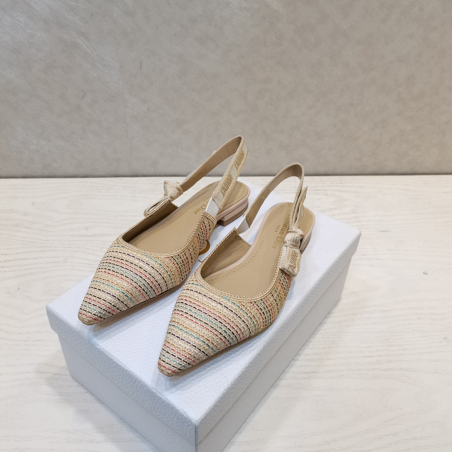 CD 25 J'Adior Slingback Flat Mesh and Fabric 237886