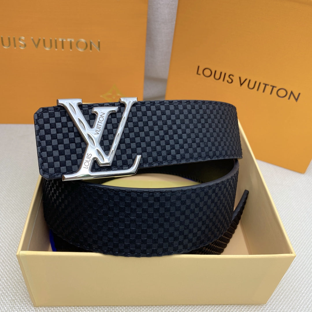 LV 4.0 Belt Black Mini Damier Suede
