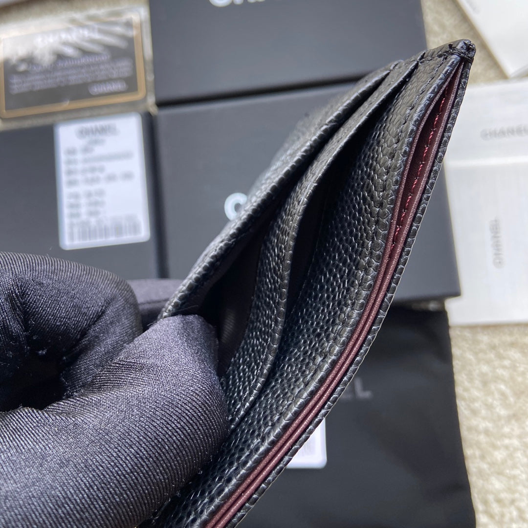 CC Classic Card Holder Black Caviar GHW 173998