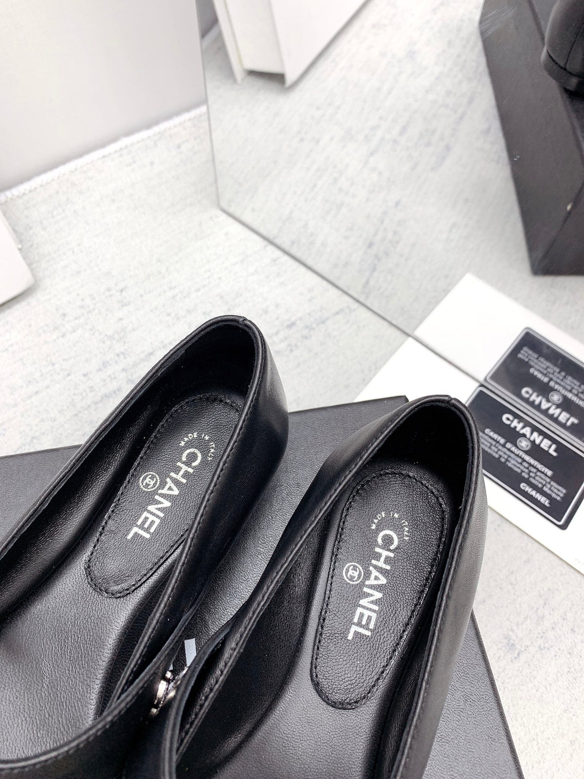 CC 2026 Logo Mary Jane Ballet Flats Black Leather 161752