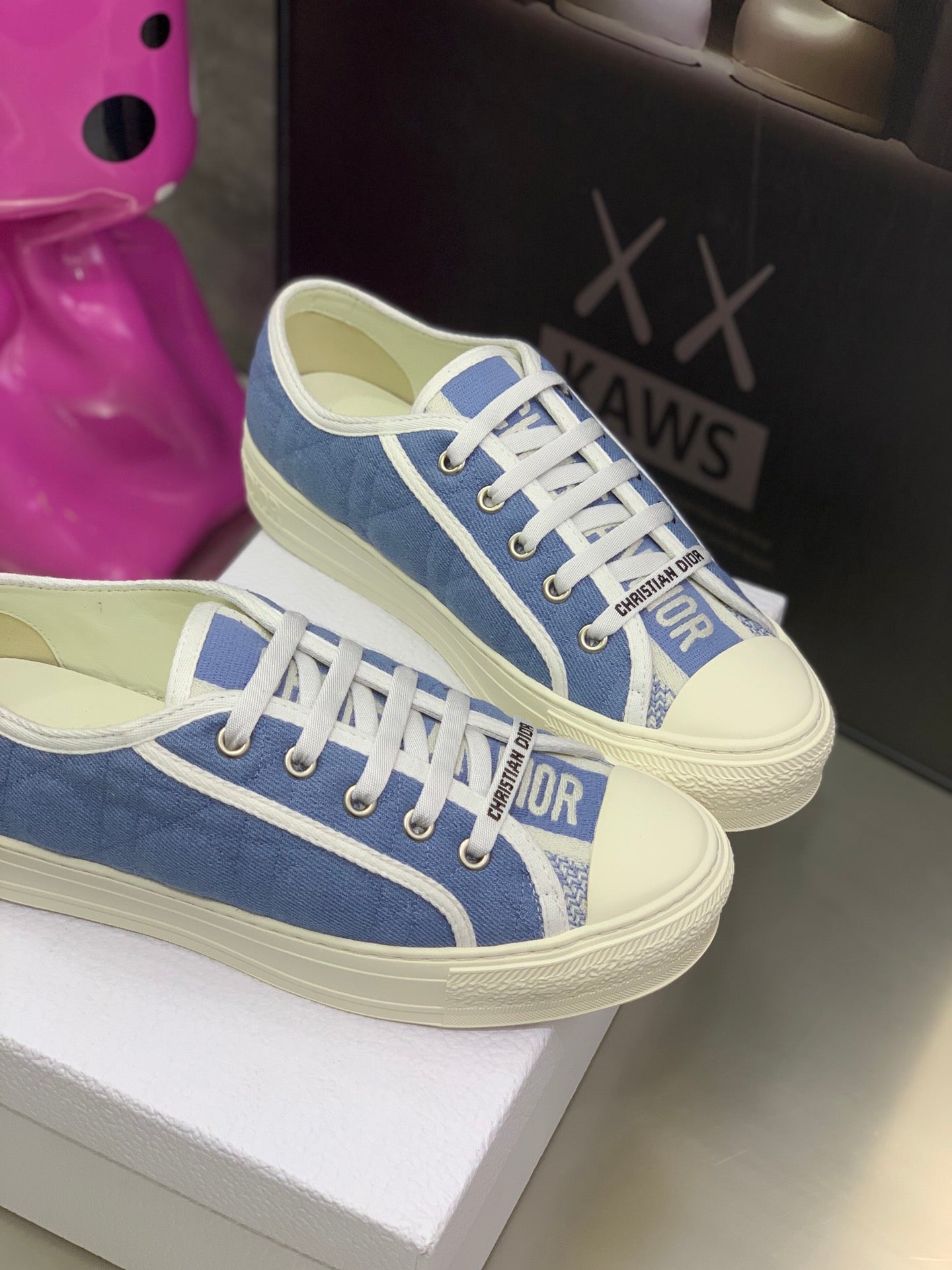 CD 26s Walk'n'Dior Sneaker Blue Cream Cotton 966654