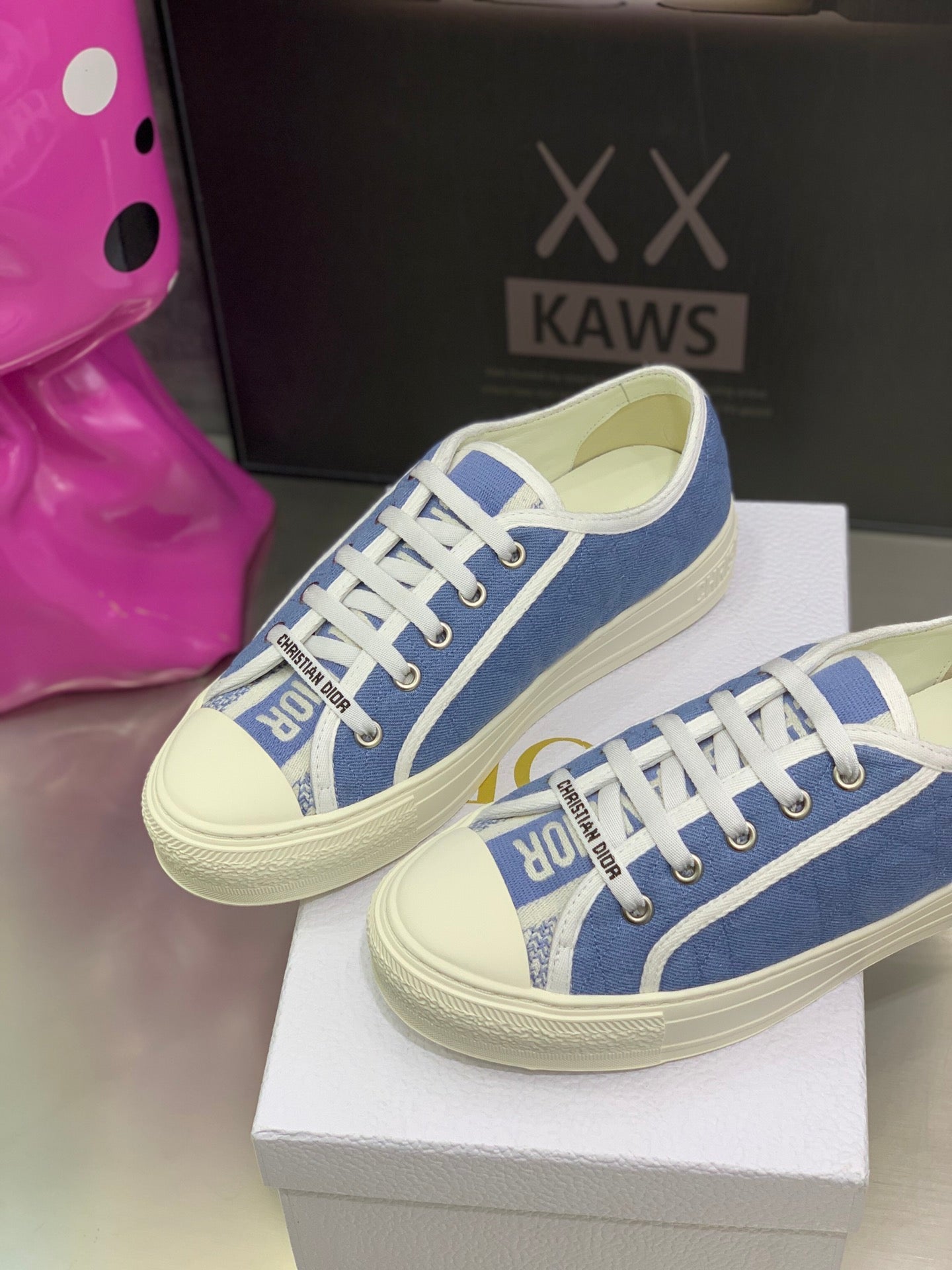CD 26s Walk'n'Dior Sneaker Blue Cream Cotton 966654