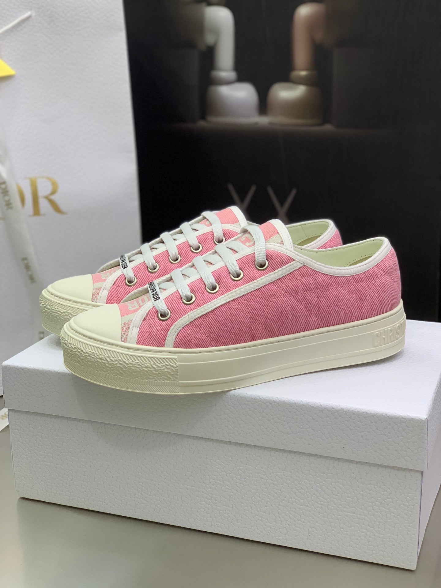CD 26s Walk'n'Dior Sneaker Pink Cream Cotton 966655