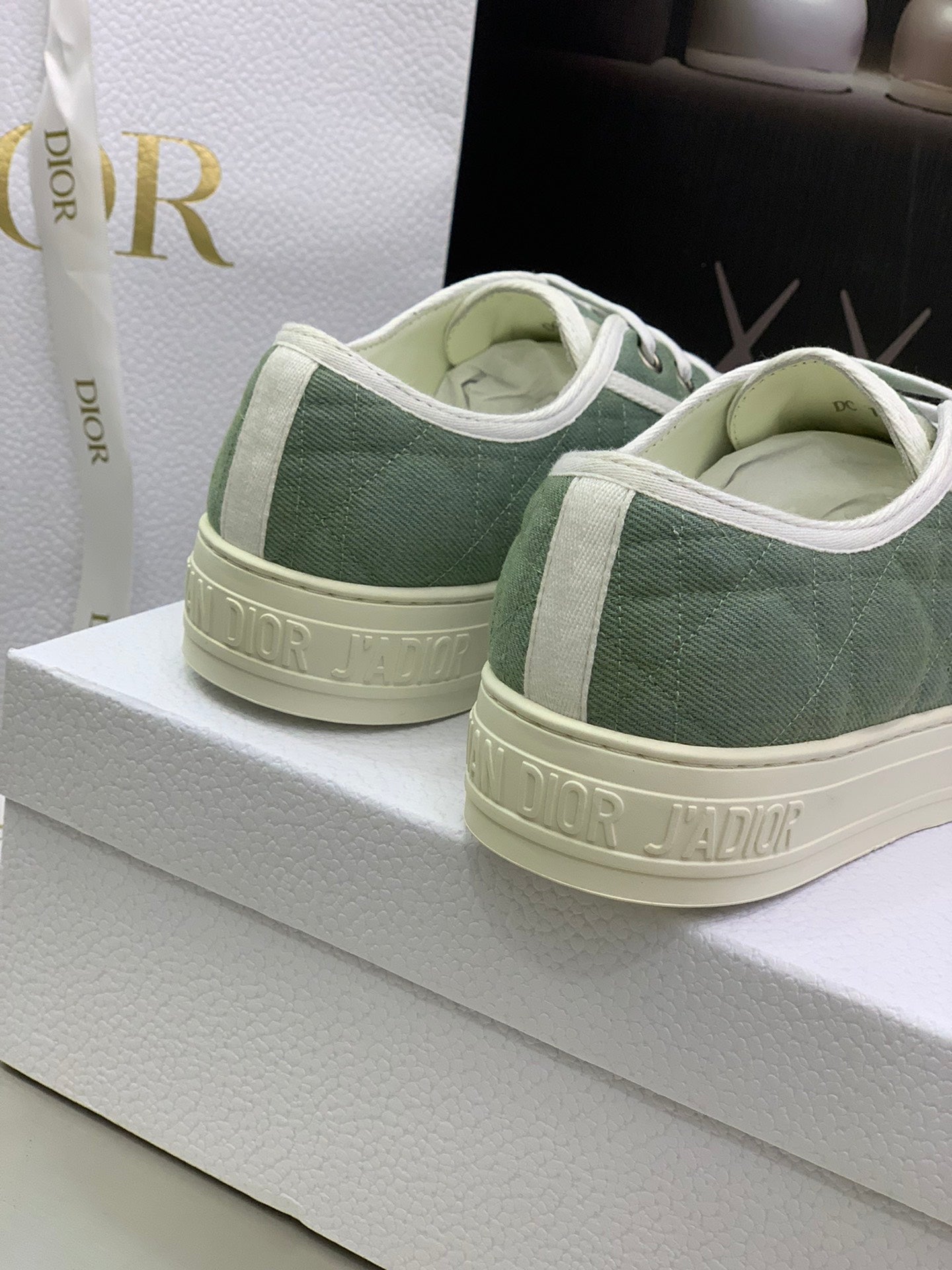 CD 26s Walk'n'Dior Sneaker Pale Green Cream Cotton 966656
