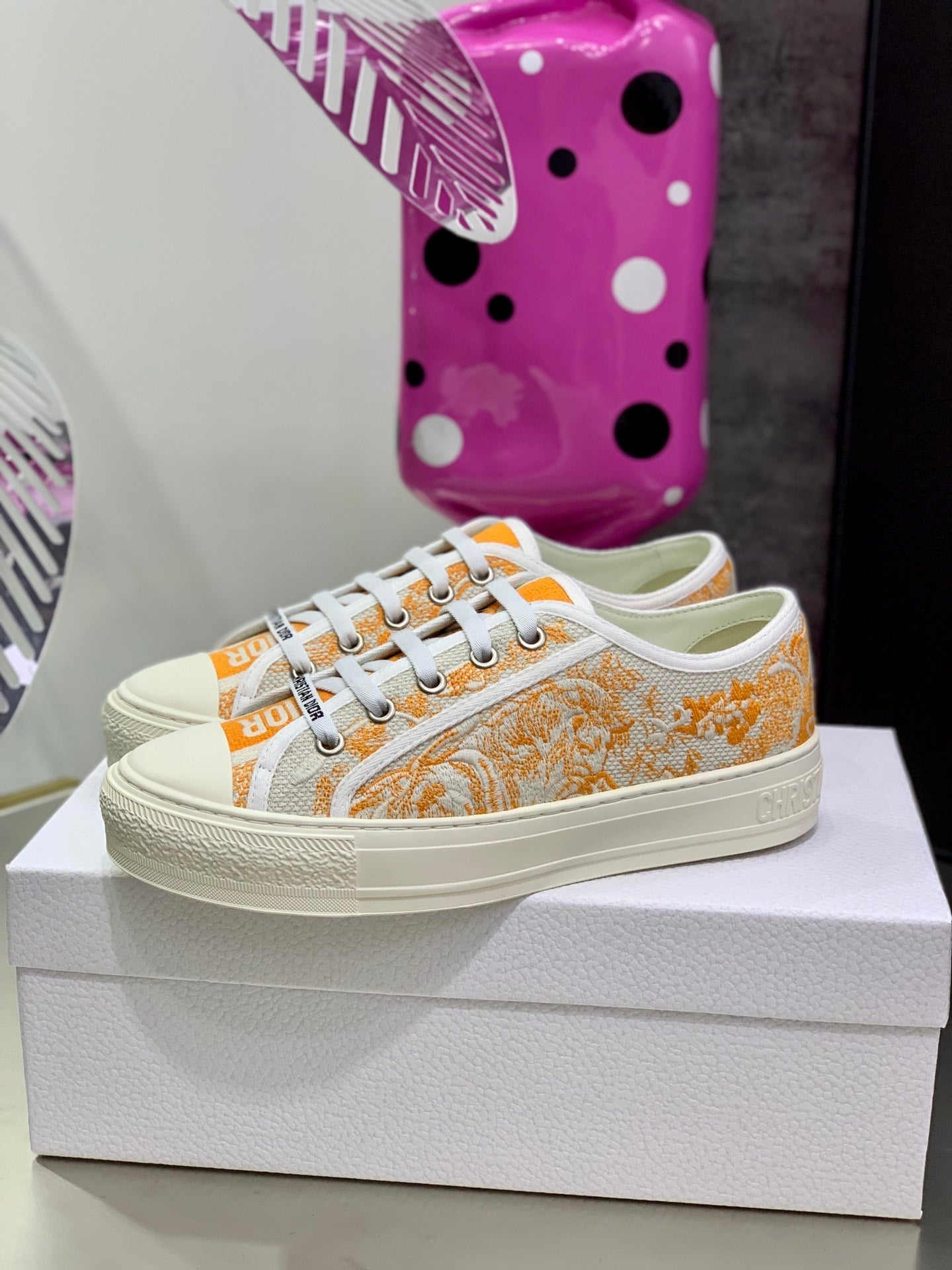 CD 26s Walk'n'Dior Sneaker Orange Cream Cotton 966658