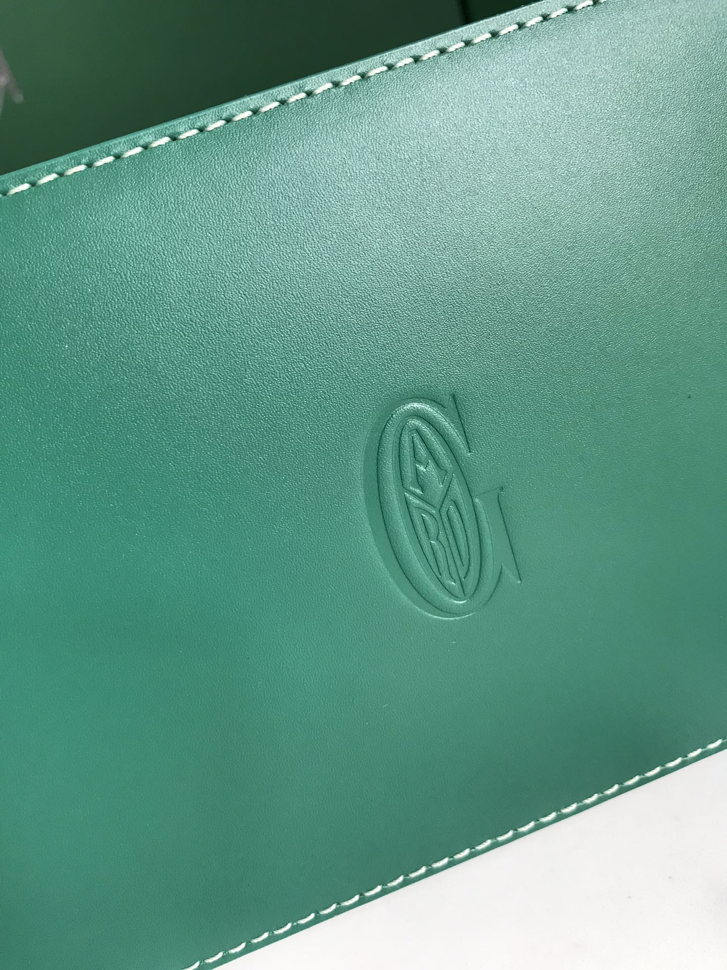 SAÏGON PM BAG 28 IN GREEN GOYARDINE CANVAS AND CALFSKIN