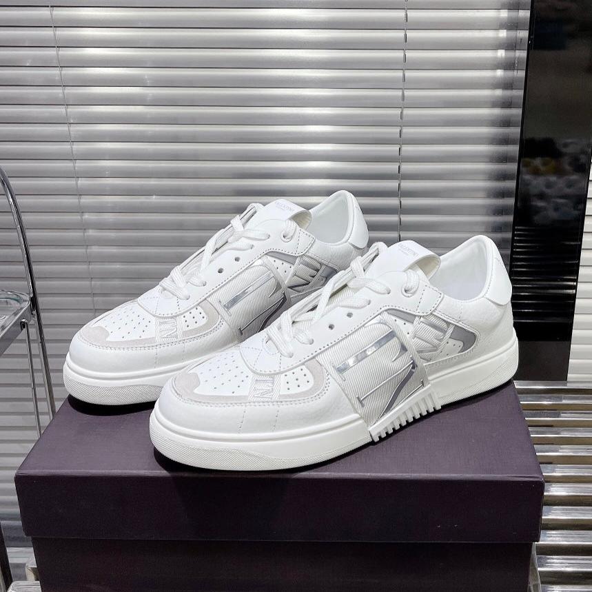 Valenti Low Top VL7N White Mix Grey Calfskin And Canvas 993731