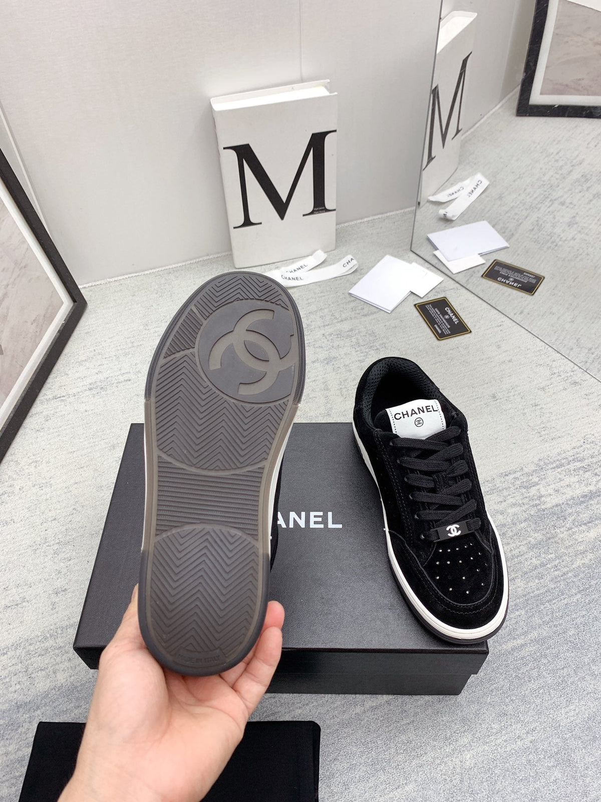 CC 26s Low Top Sneakers Black Suede Leather 160059