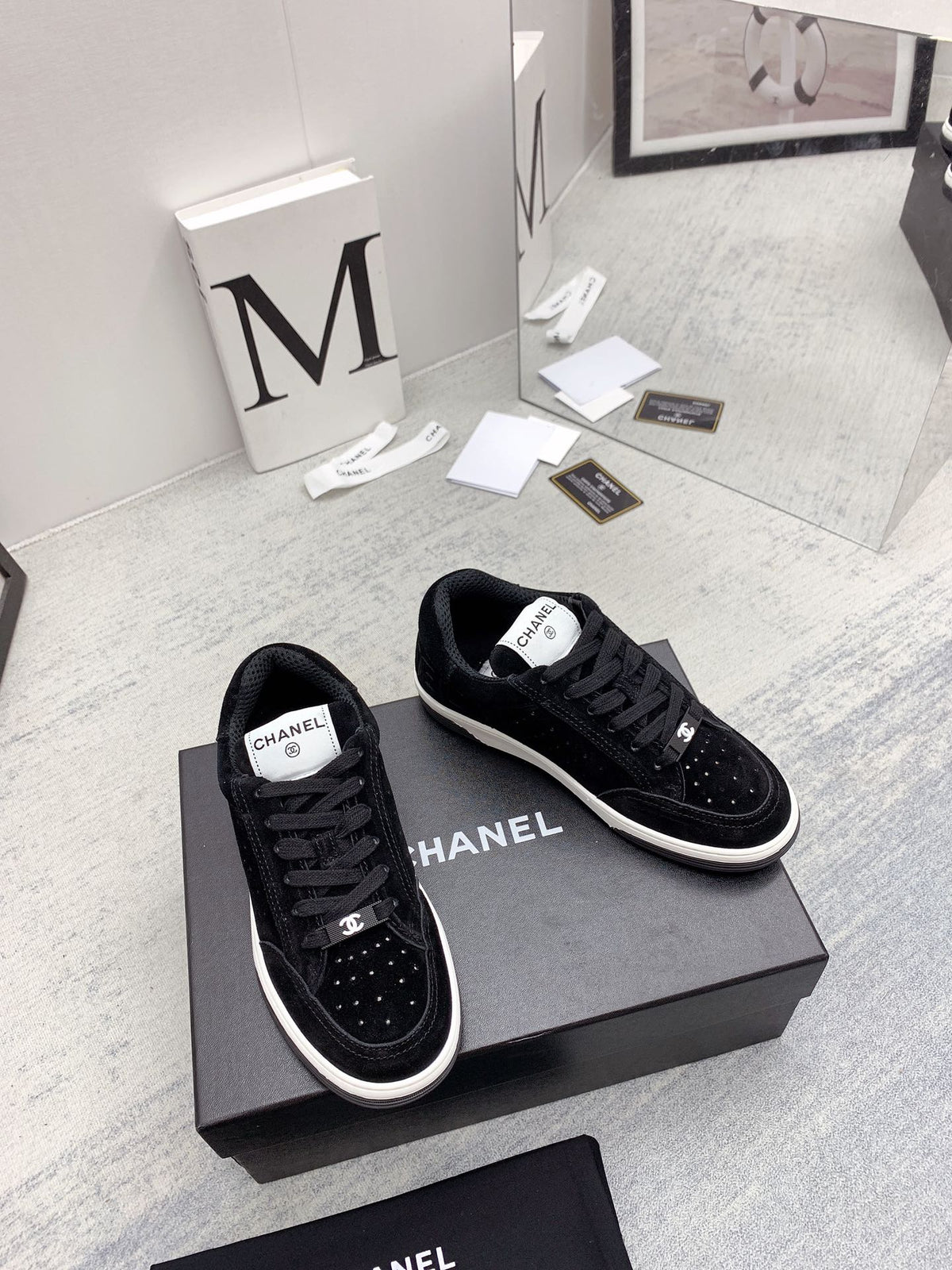CC 26s Low Top Sneakers Black Suede Leather 160059