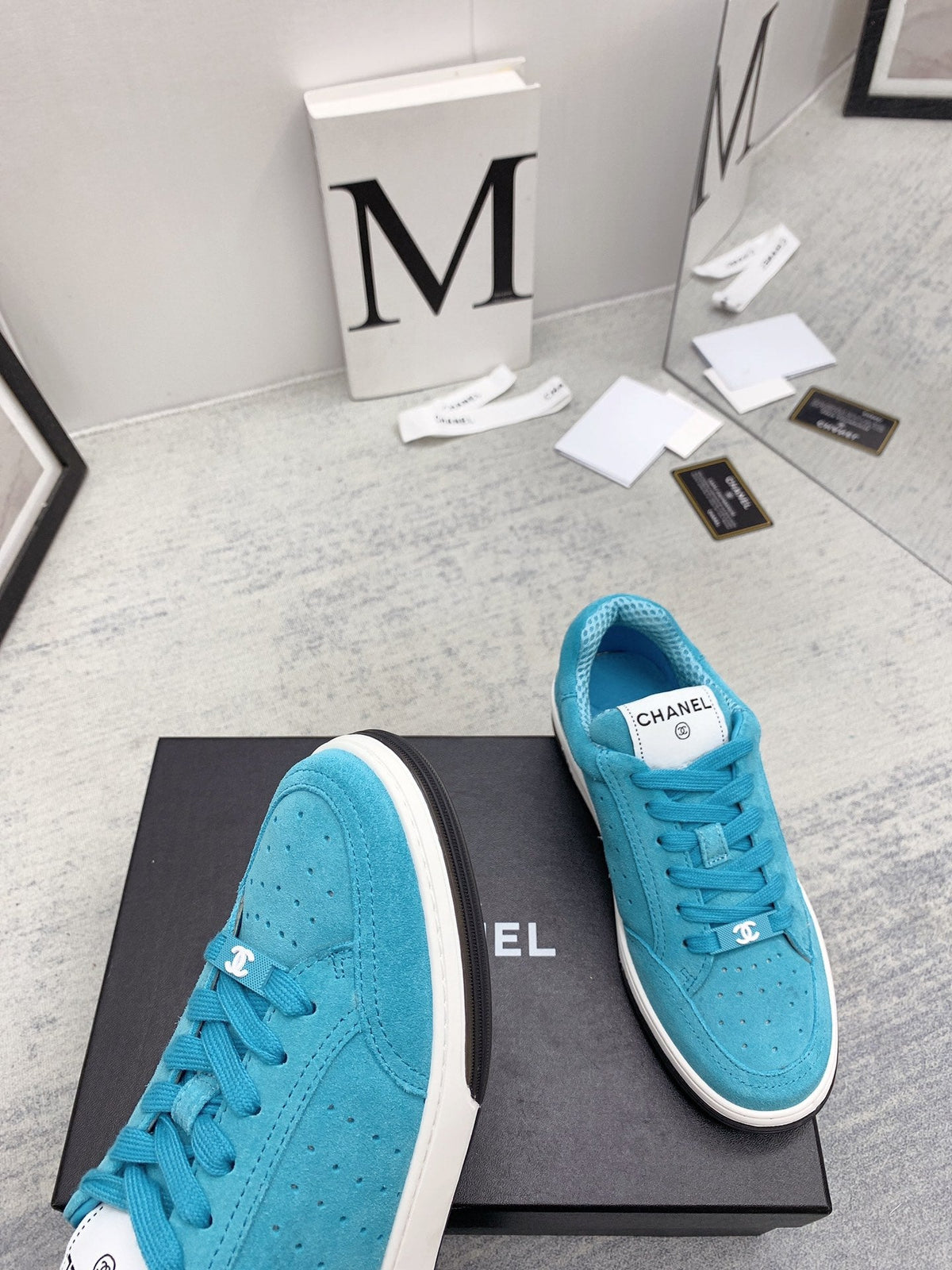 CC 26s Low Top Sneakers Blue Suede Leather 160061