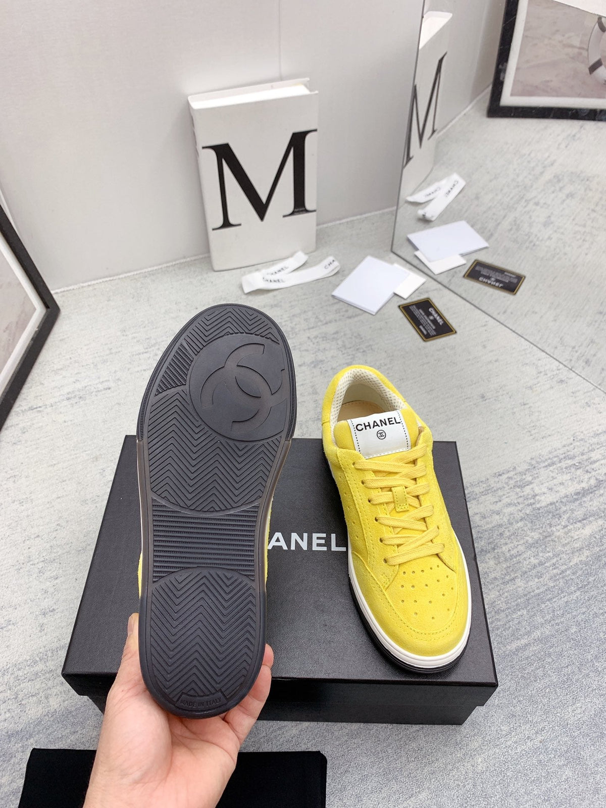 CC 26s Low Top Sneakers Yellow Suede Leather 160063