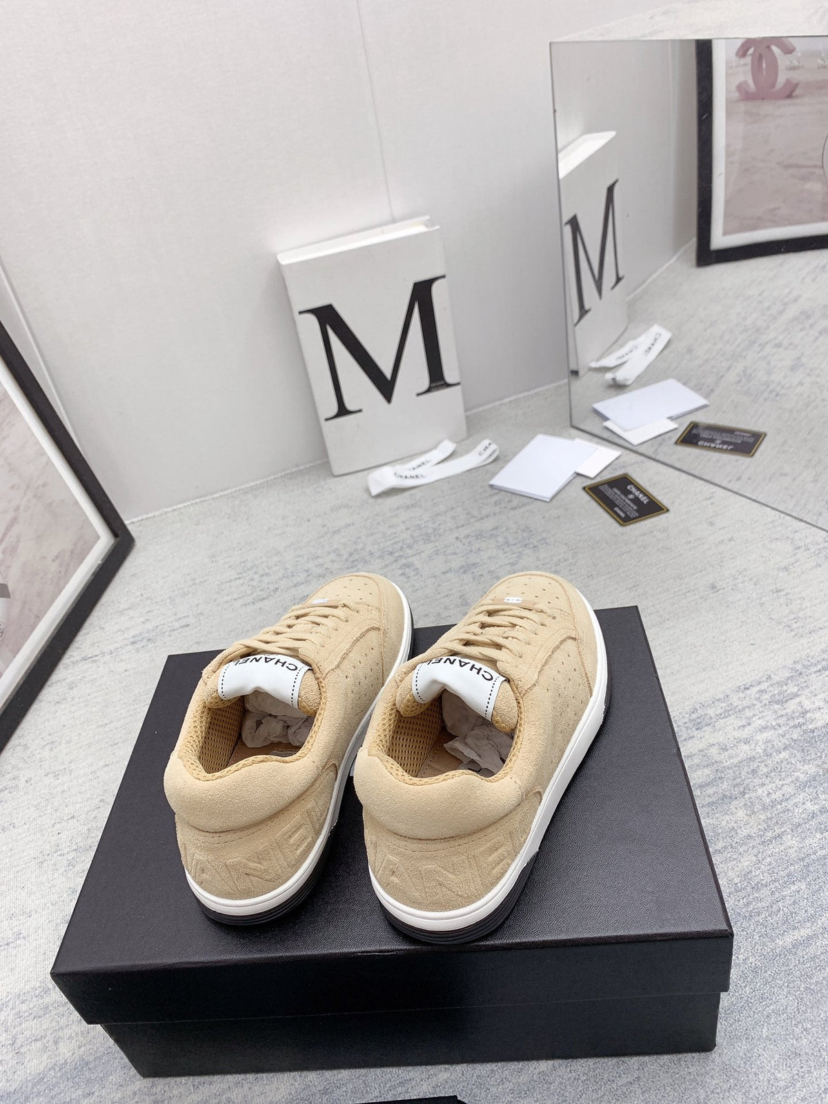 CC 26s Low Top Sneakers Beige Suede Leather 160062