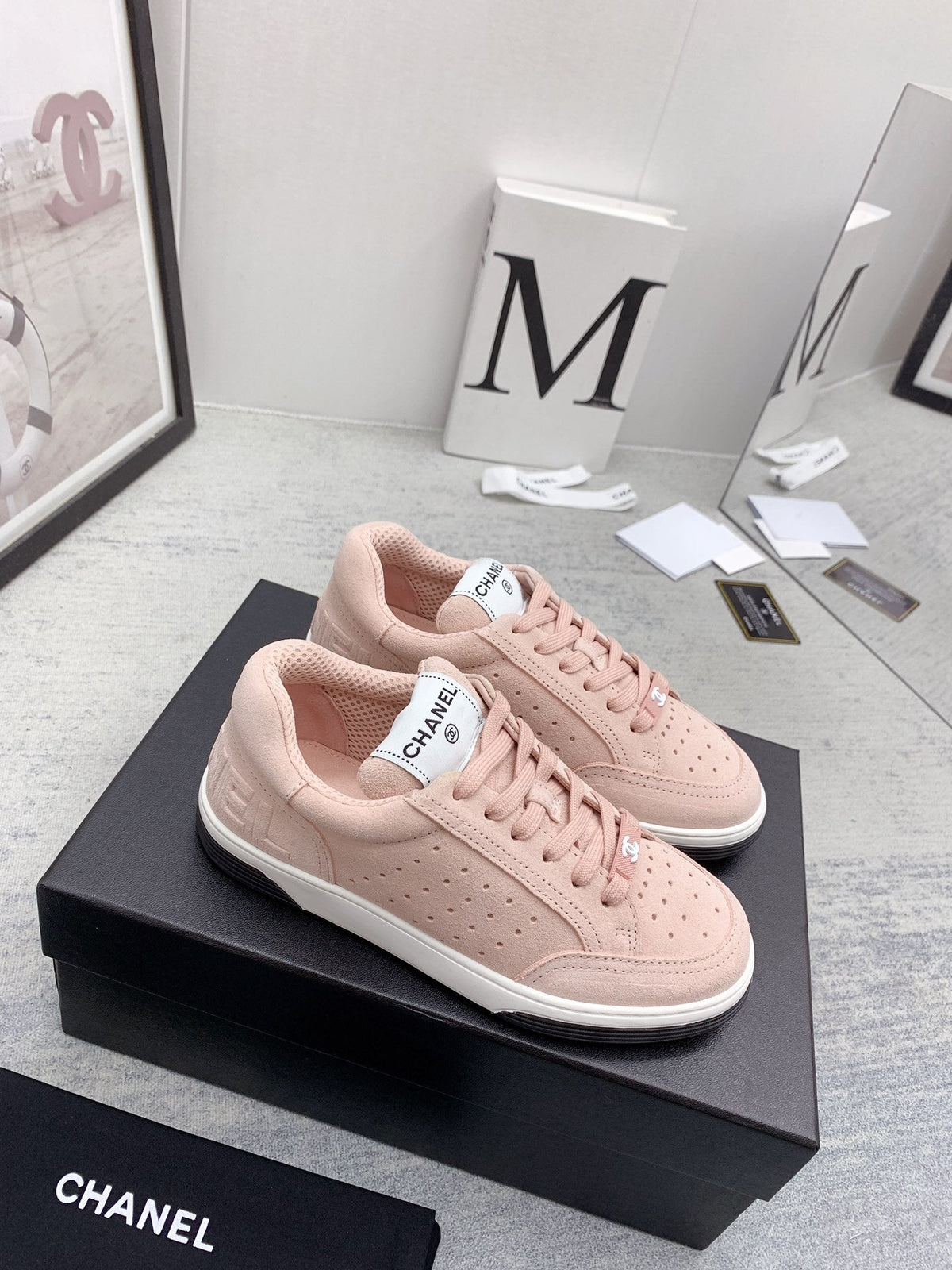 CC 26s Low Top Sneakers Pink Suede Leather 160064