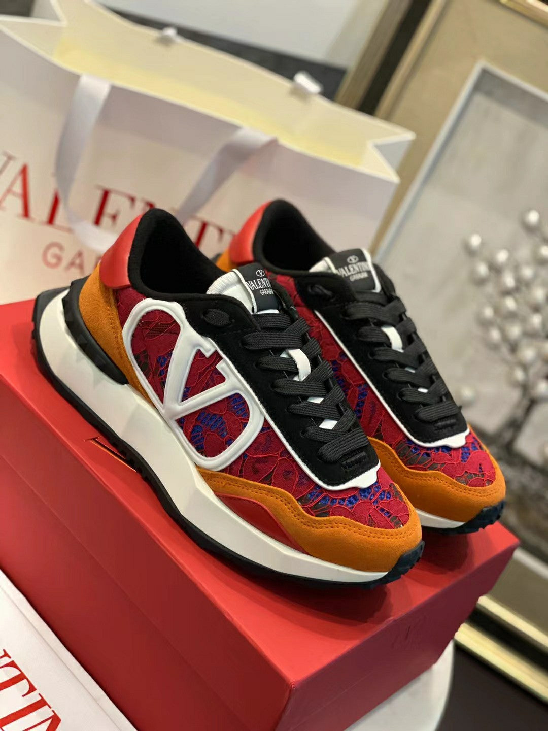 Lace And Mesh Lacerunner Sneaker In Colorful 994619
