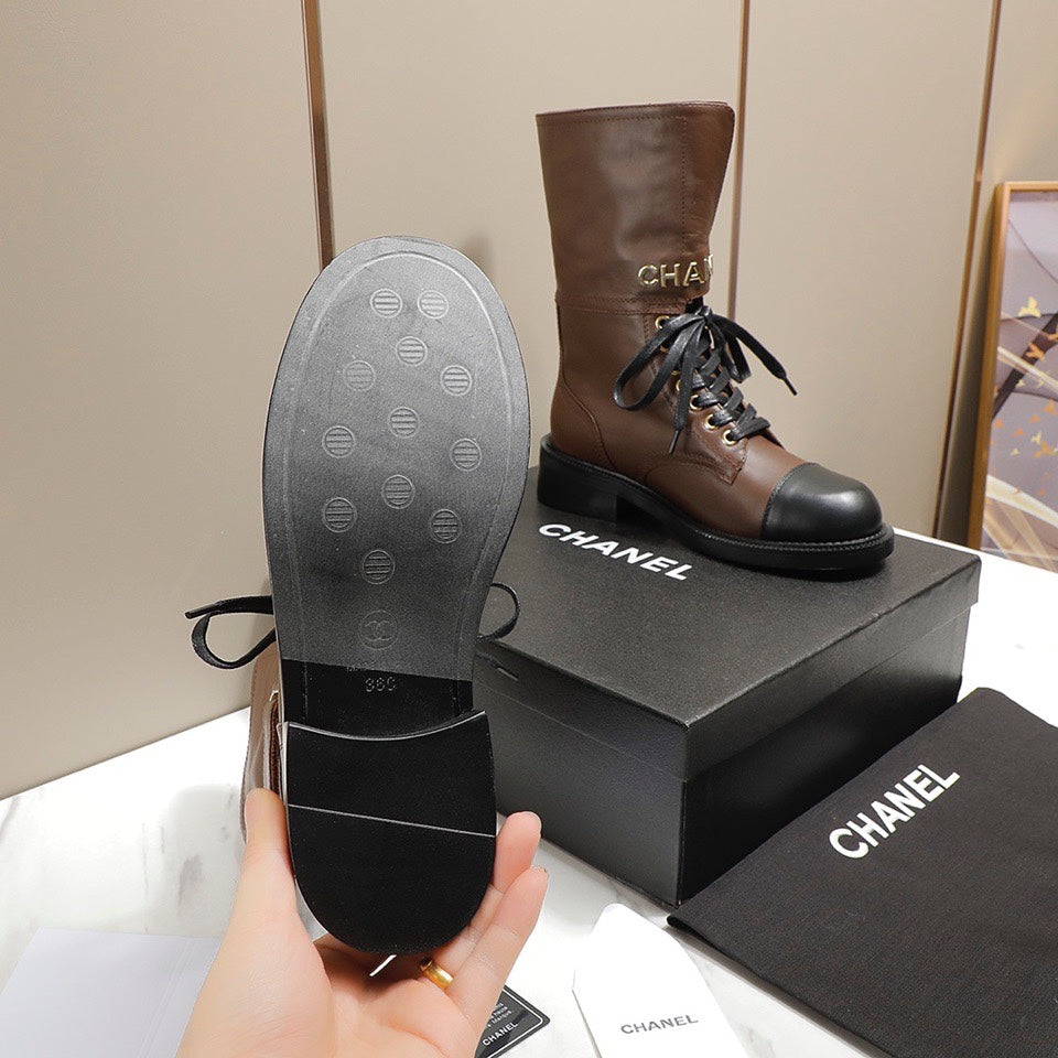 CC 26s Combat Boots Brown Black Leather 194071