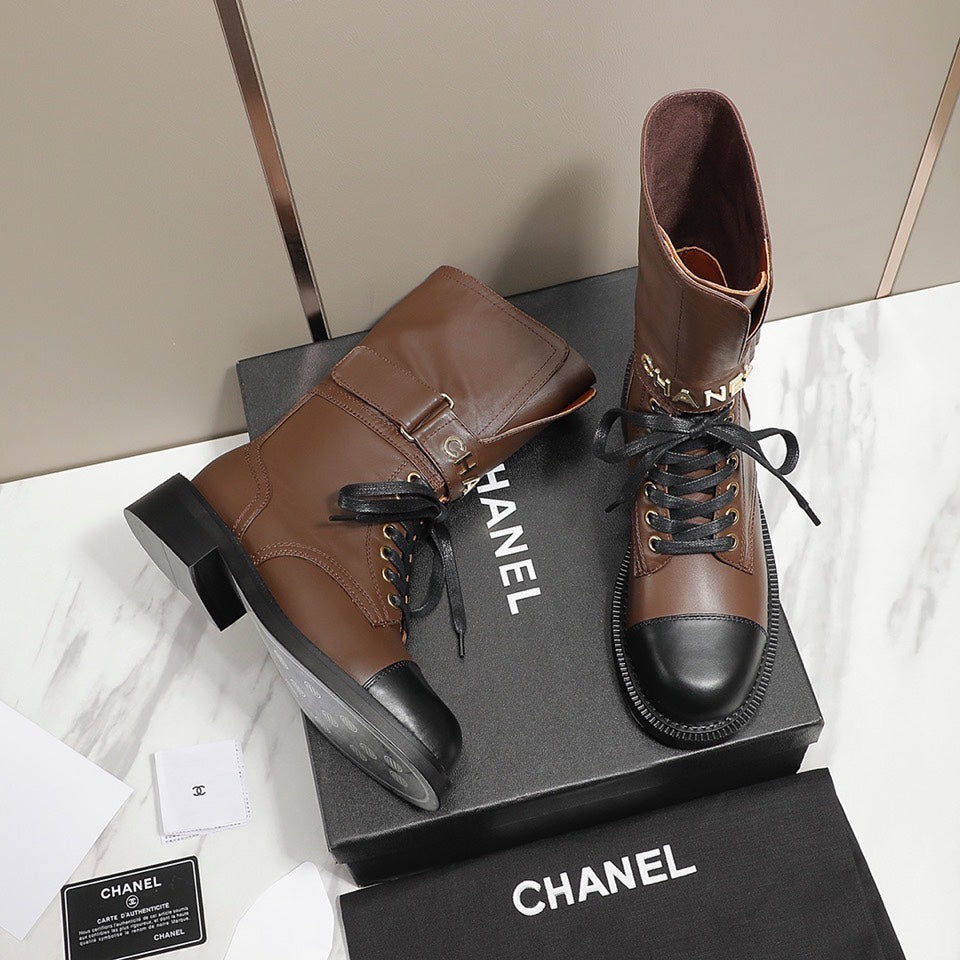 CC 26s Combat Boots Brown Black Leather 194071
