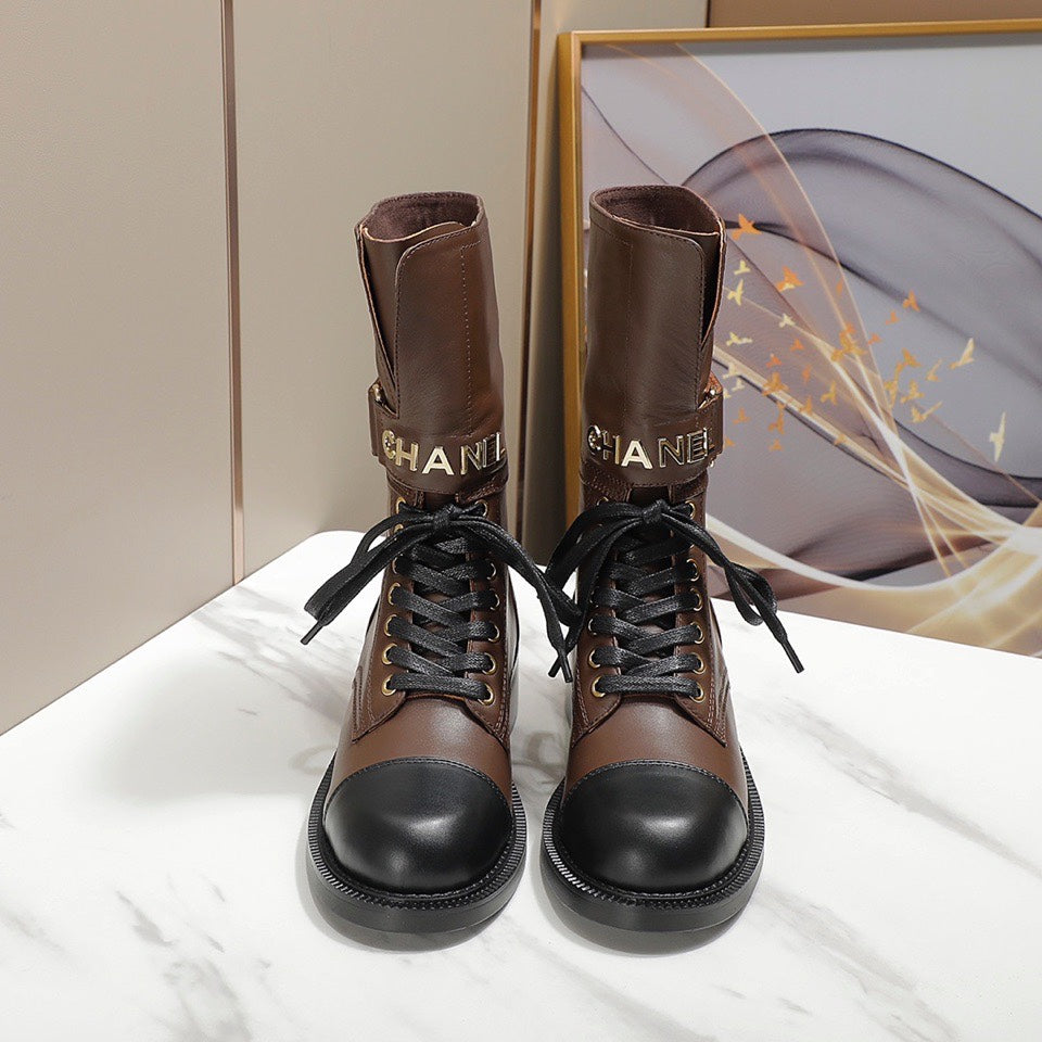 CC 26s Combat Boots Brown Black Leather 194071