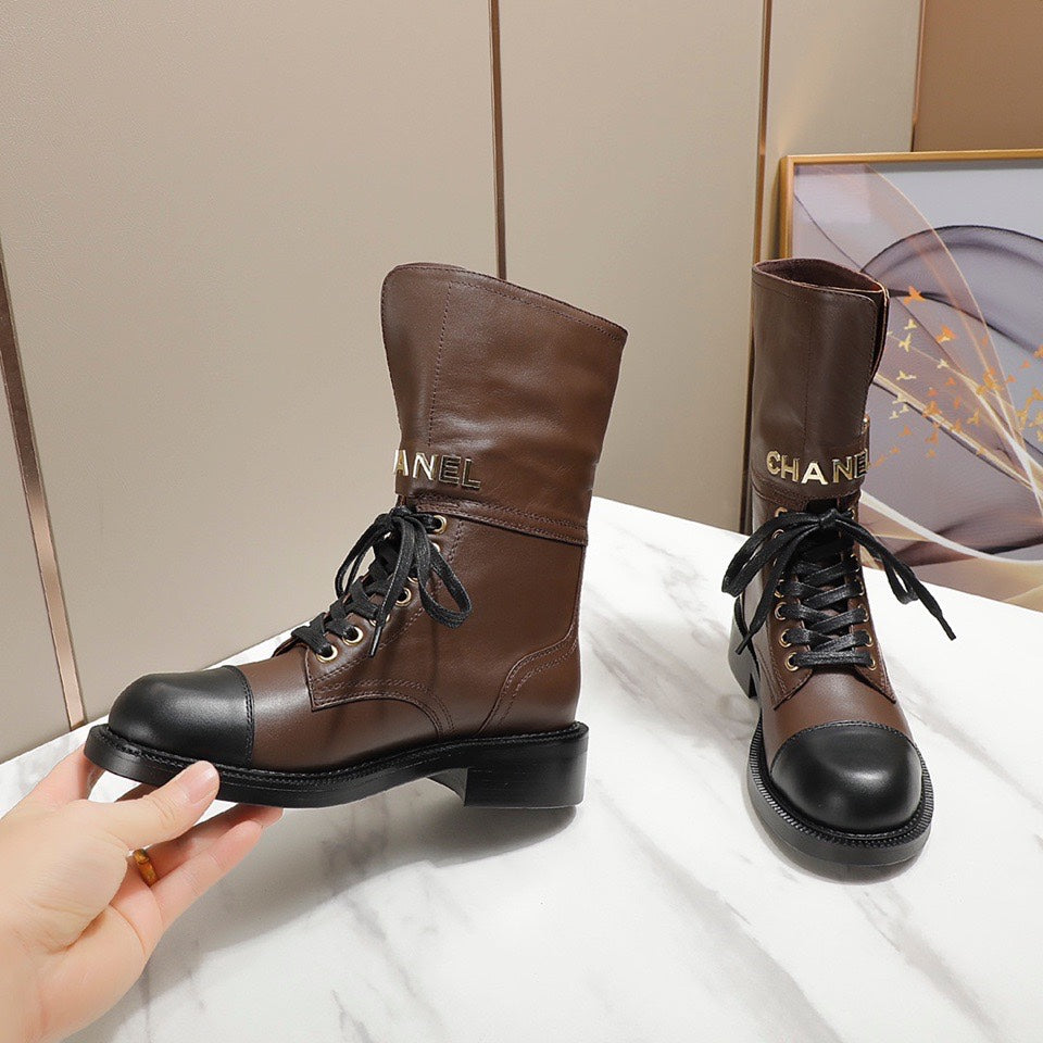 CC 26s Combat Boots Brown Black Leather 194071