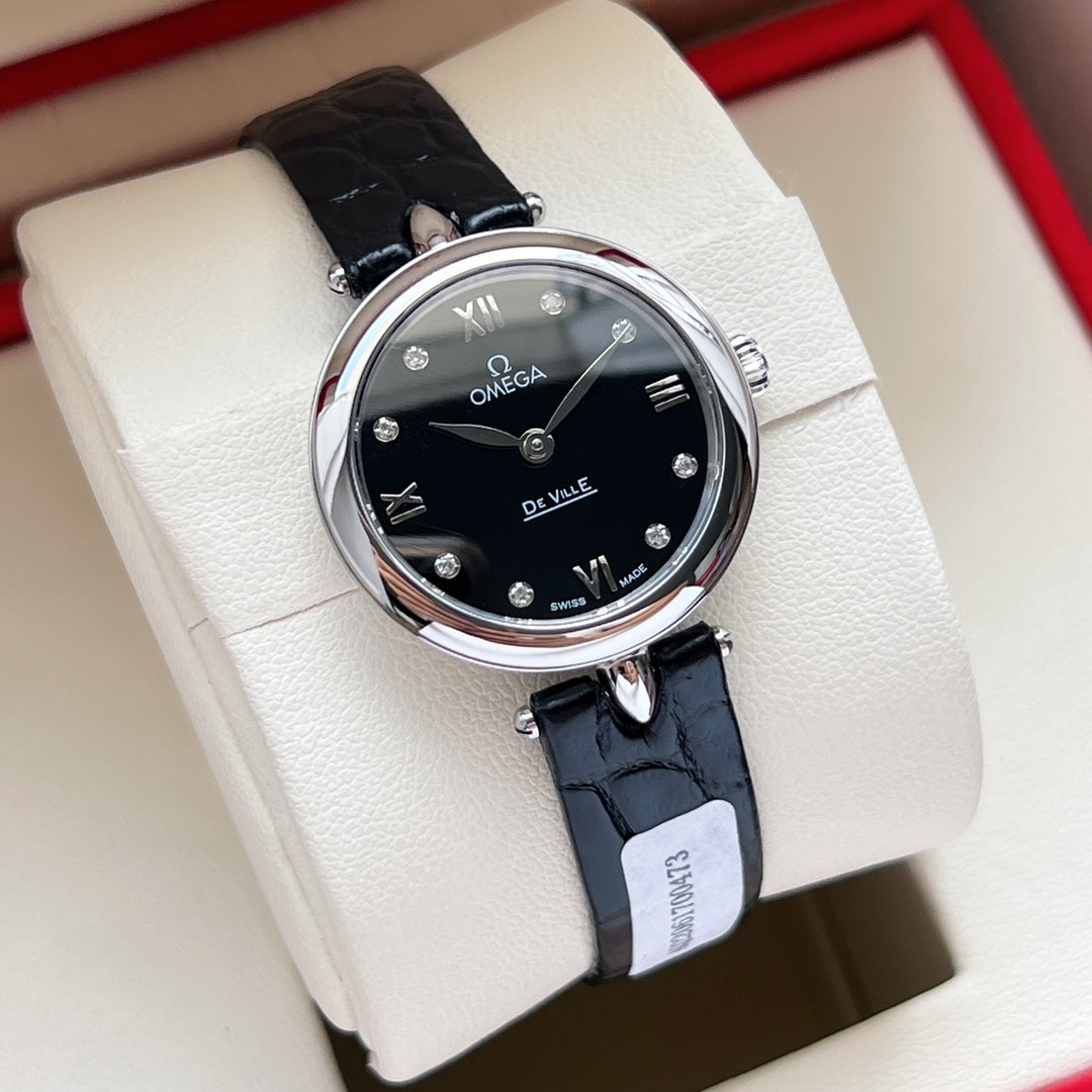 Omega De Ville 27.4mm Silver Black Dial