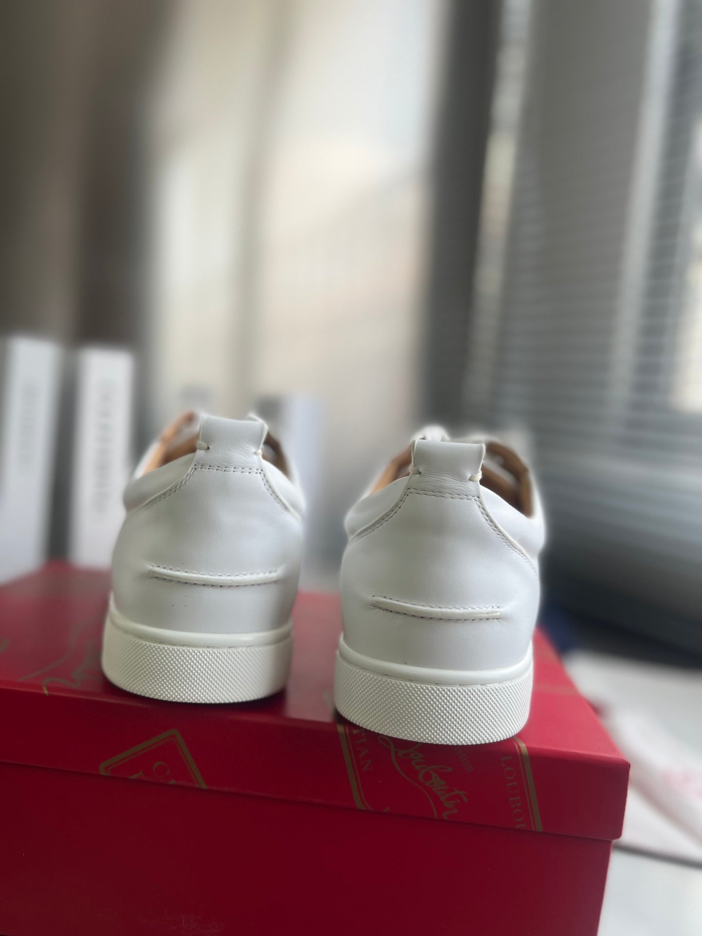 CL Louis Junior Spikes Sneaker White Cowhide 332091