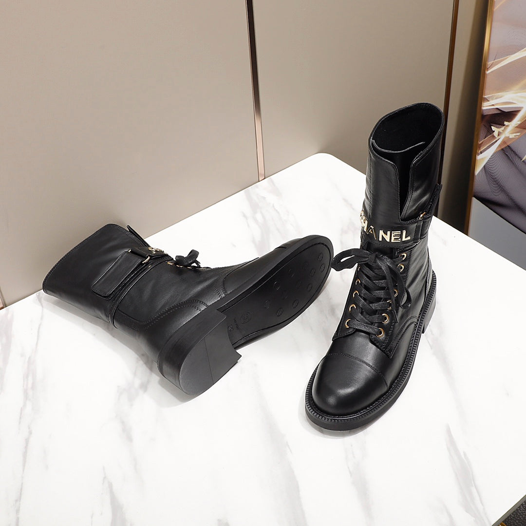 CC 26s Combat Boots Black Leather 194069