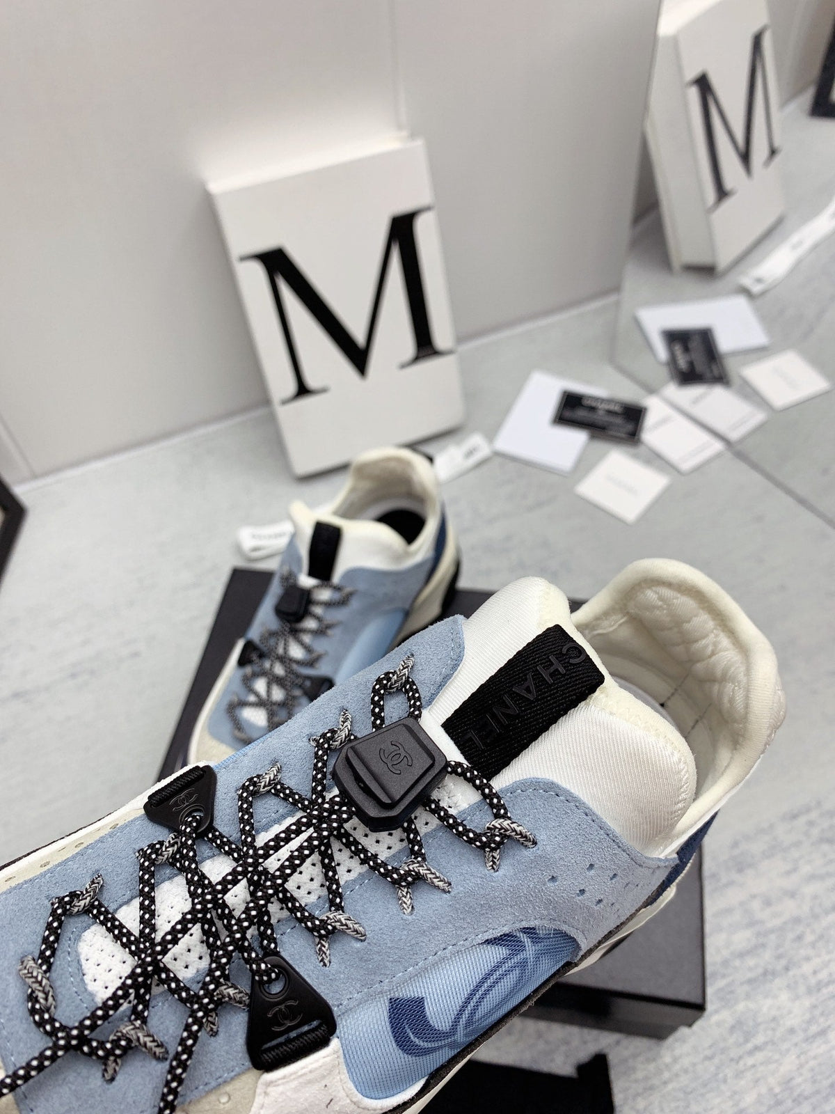 CC 26s Multicolor Sneakers Blue White Grey Calfskin Mesh 160120