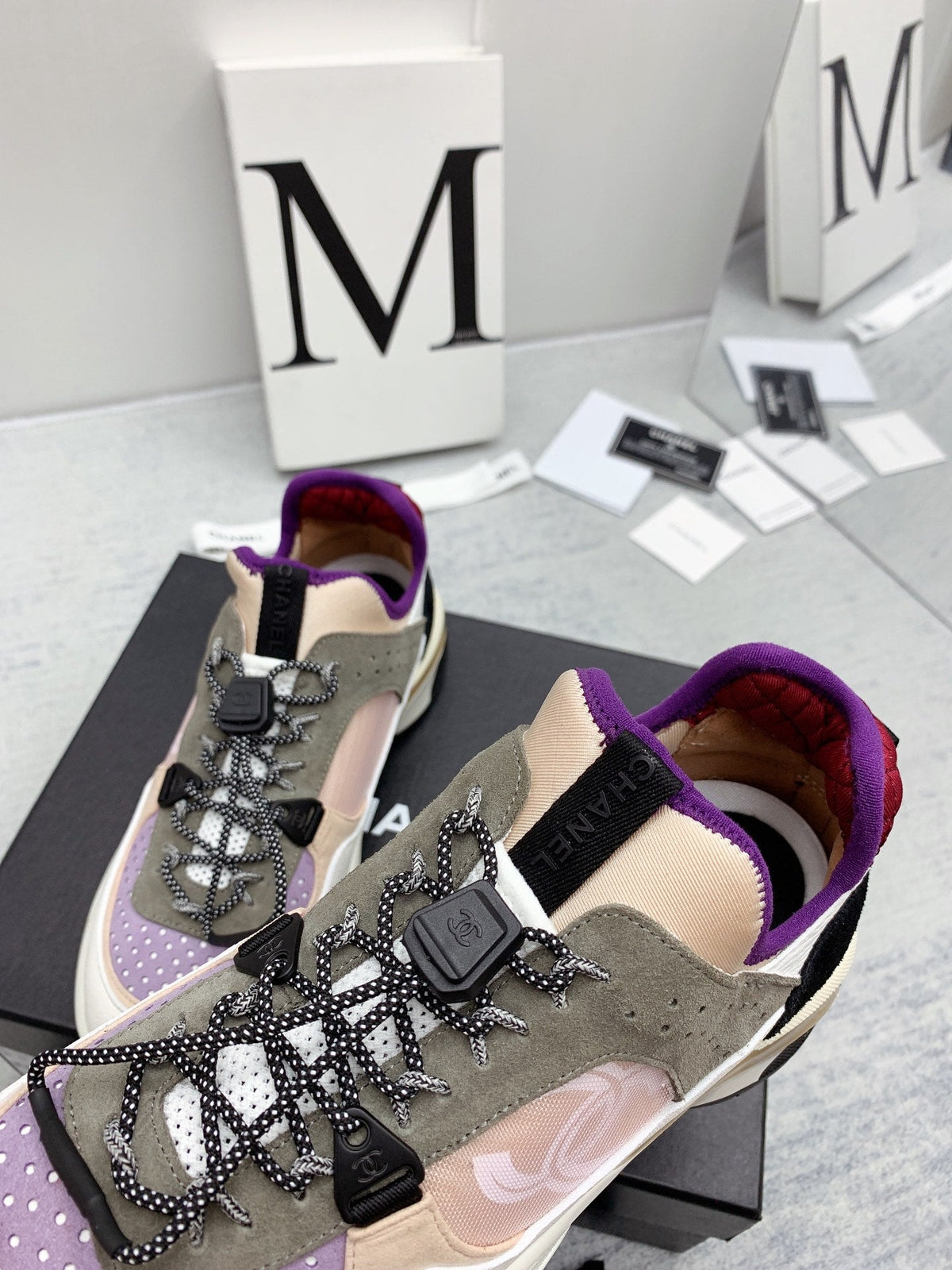 CC 26s Multicolor Sneakers Purple Pink Khaki Calfskin Mesh 160119