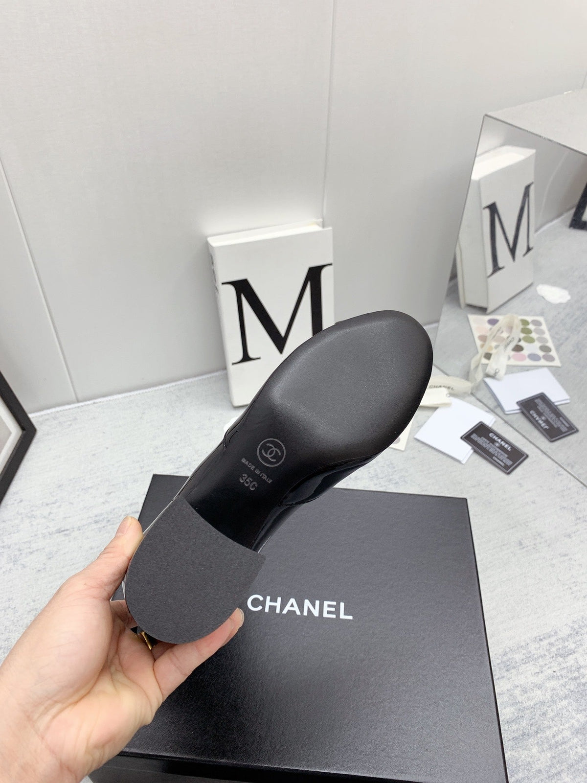 CC 26s Knit Boots Black Patent Leather Knit 160127