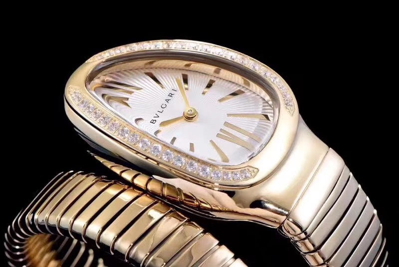 serpenti tubogas 35mm gold diamond bezel