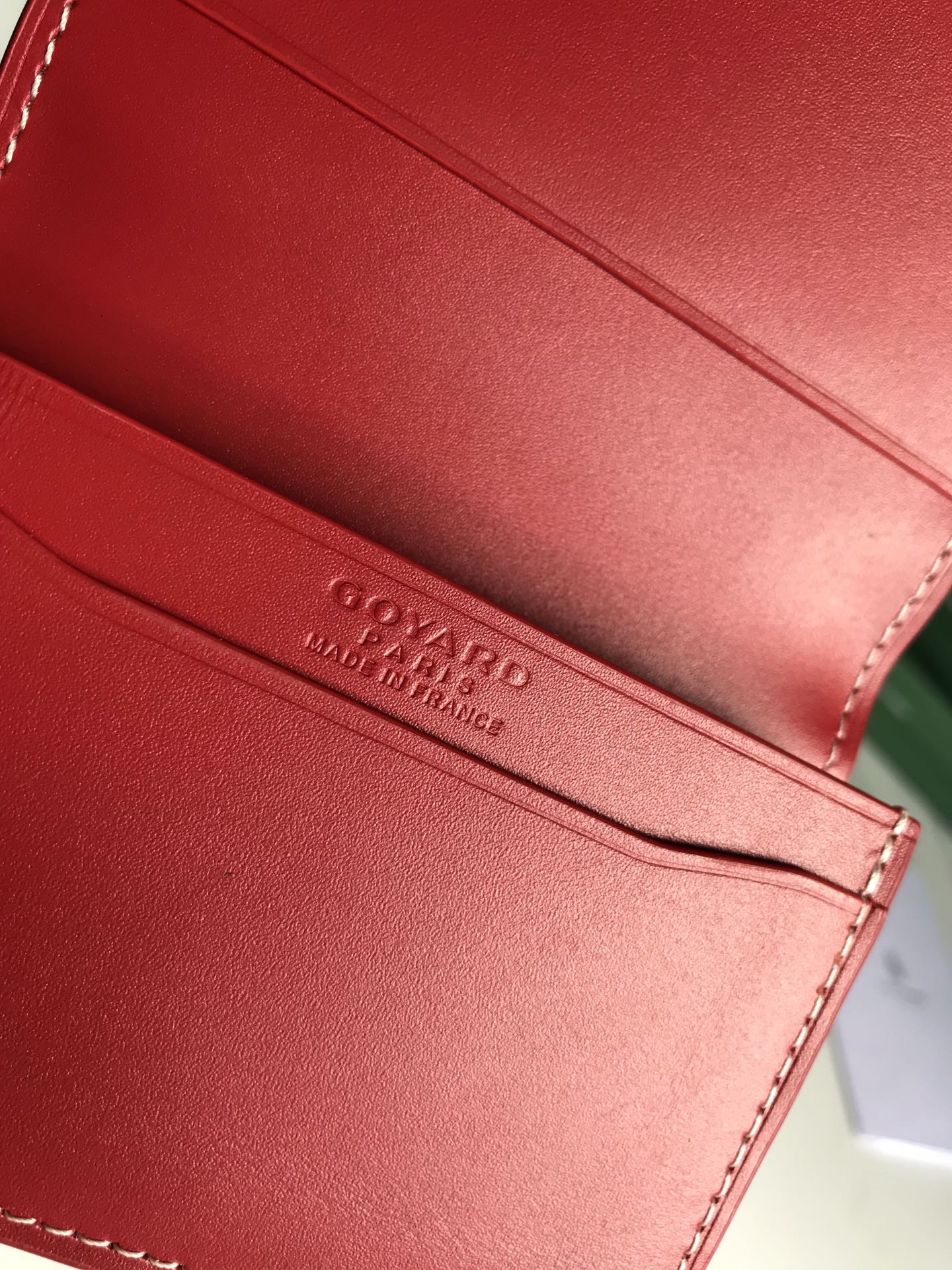 Goyard Malesherbes Card Wallet 10cm Red Canvas & Calfskin