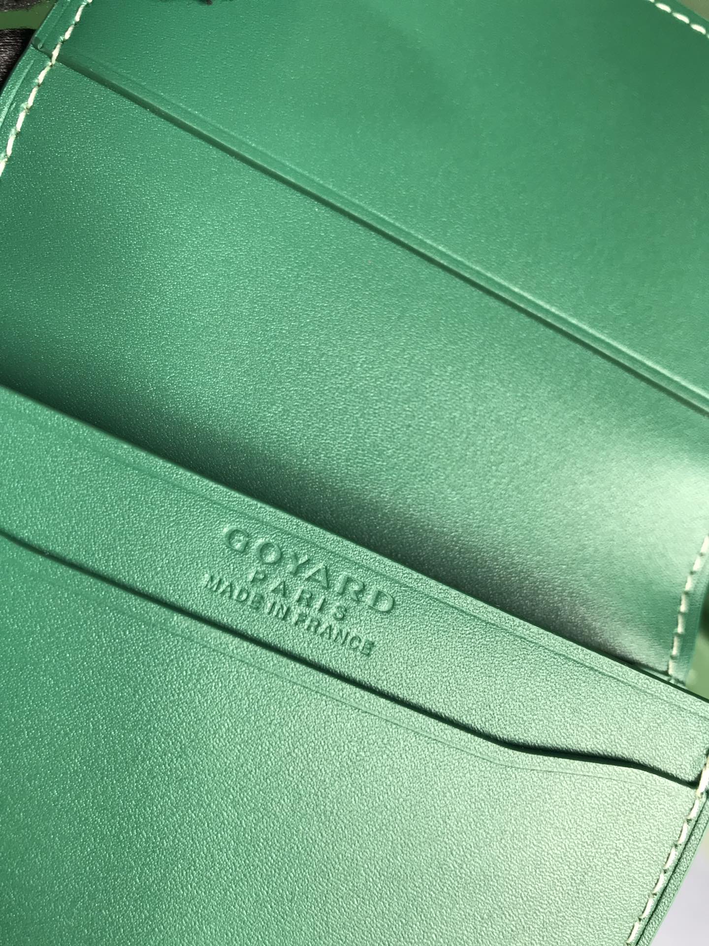 Goyard Malesherbes Card Wallet 10cm Green Canvas & Calfskin