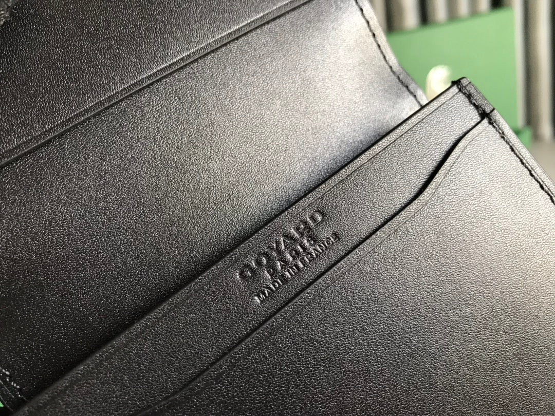 Goyard Malesherbes Card Wallet 10cm Black Canvas & Calfskin