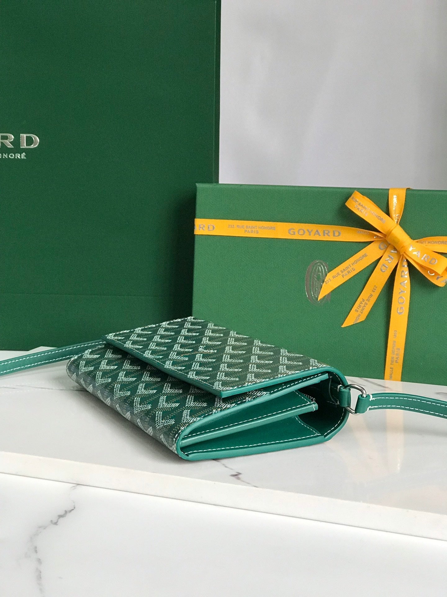 Goyard Varenne Continental Wallet 19cm Green Canvas & Calfskin