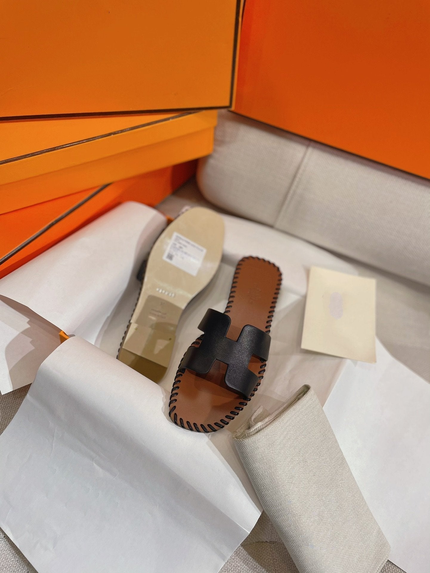 0RAN SANDAL Braided Calfskin BLACK