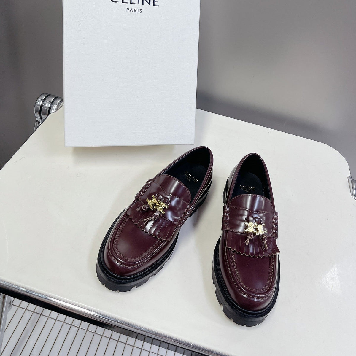 CE 26s Margaret Loafers 3.5cm Burgundy Leather 114188