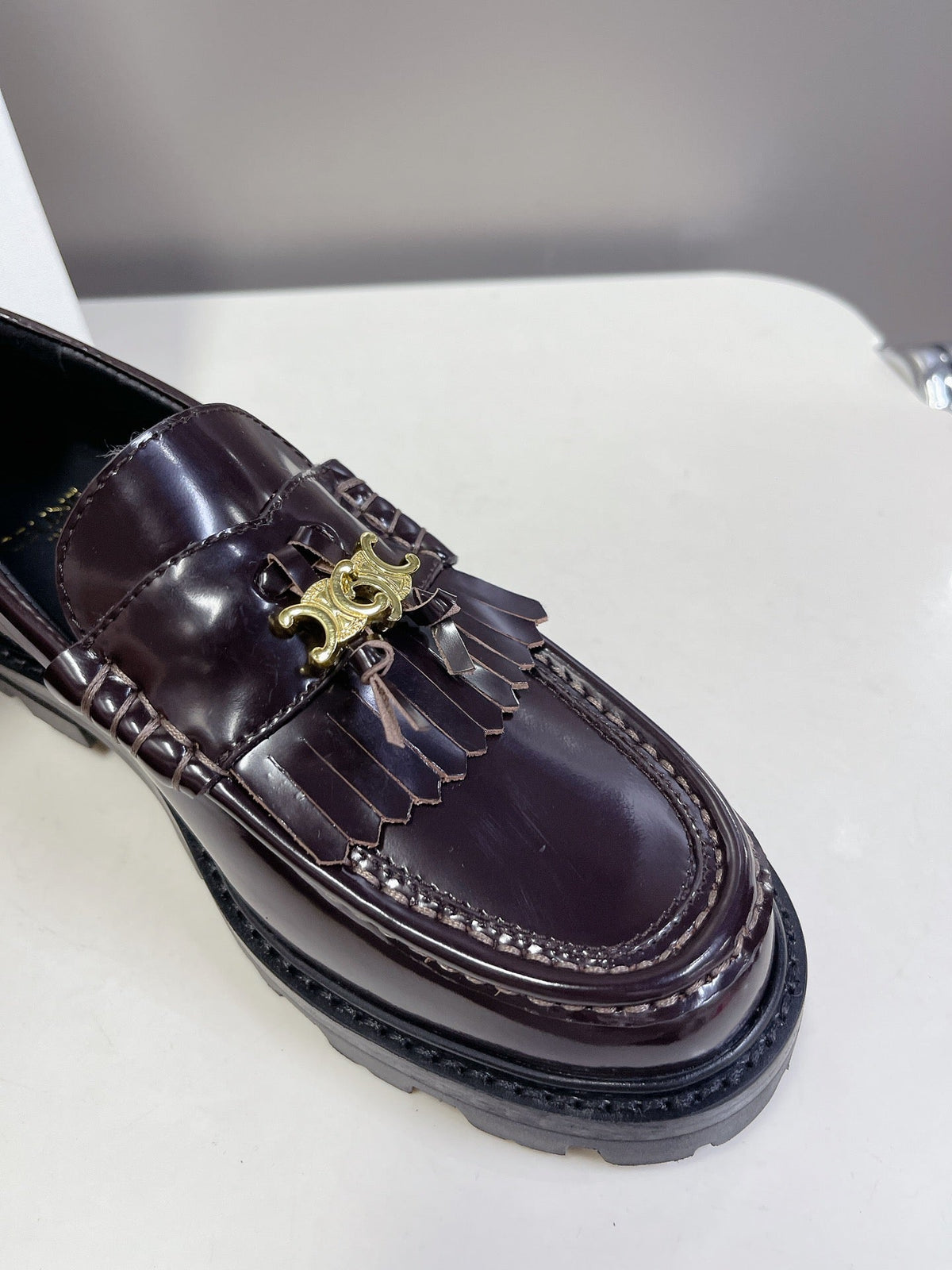 CE 26s Margaret Loafers 3.5cm Burgundy Leather 114189