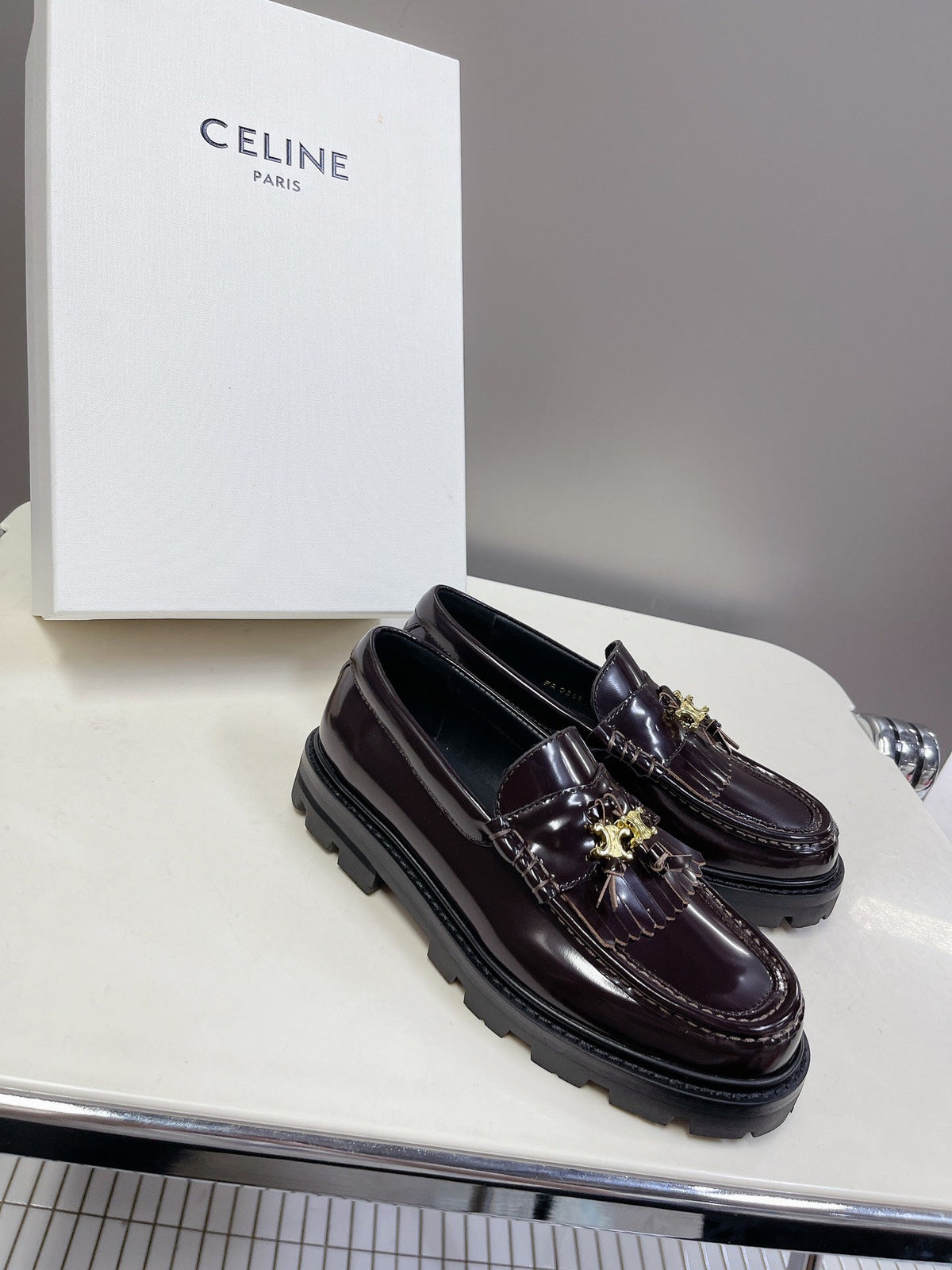 CE 26s Margaret Loafers 3.5cm Burgundy Leather 114189