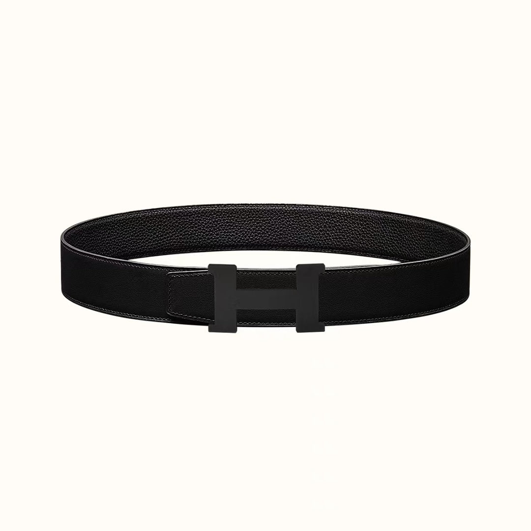 HM CONSTANCE BELT BUCKLE & REVERSIBLE BLACK LEATHER STRAP 38MM