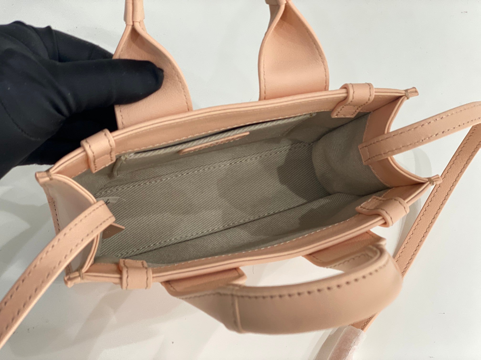 Chloé Woody mini tote bag 20cm pink calfskin